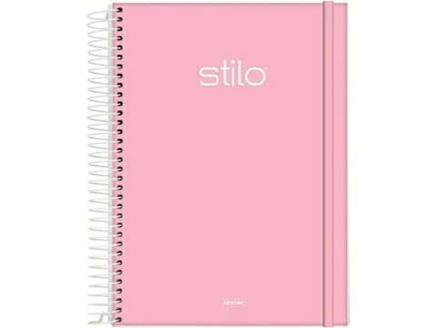 CADERNO DE 1 MATERIA ESPIRAL 80FLS STILO ROSA PASTEL - comprar online
