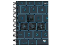 CADERNO DE 1 MATERIA ESPIRAL 80FLS PLAYER 1 - loja online