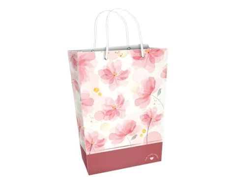 SACOLA M 26X12X26CM ESTAMPA FLORAL FL14