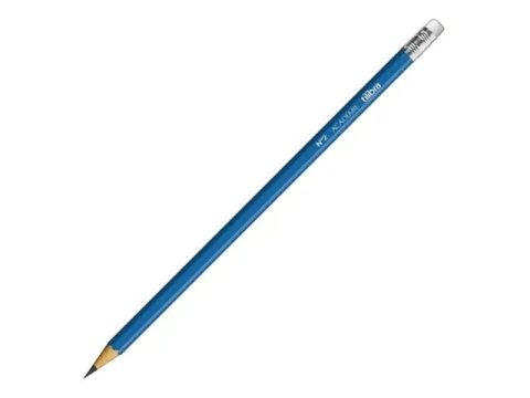 LAPIS COM BORRACHA GRAFITE N2 AZUL REDONDO - comprar online