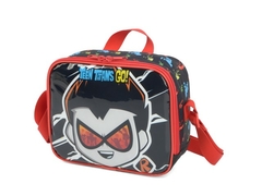 LANCHEIRA TERMICA TEEN TITANS GO PRETO COM ALCAS VERMELHAS na internet