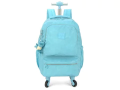 MOCHILA ESCOLAR DE CARRINHO 360° AZUL TURQUEZA