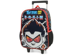 MOCHILA ESCOLAR DE CARRINHO INFANTIL TEEN TITANS GO PRETO na internet