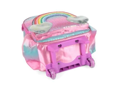 MOCHILA DE CARRINHO ARCOIRIS-CORAÇÃO ROSA - Papelaria Visão