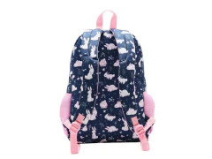 MOCHILA DE COSTAS POLYESTER AZUL MARINHO E COELHINHOS - Papelaria Visão