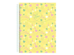 CADERNO DE 10 MATERIAS LOVE 160 FOLHAS CAPA DURA - loja online