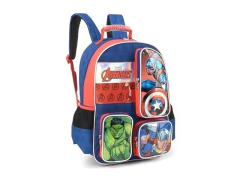 MOCHILA ESCOLAR DE COSTA AVENGERS AZUL COM DET VERMELHO - Papelaria Visão