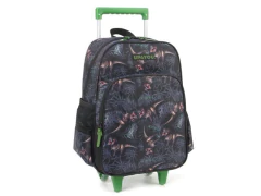 MOCHILA ESCOLAR DE CARRINHO INFANTIL PRETO DINOSSAURO REX - comprar online