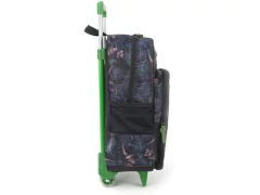 MOCHILA ESCOLAR DE CARRINHO INFANTIL PRETO DINOSSAURO REX - loja online