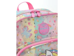 MOCHILA ESCOLAR INFANTIL DE COSTAS UNICORNIO ROSA - Papelaria Visão