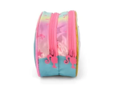 ESTOJO DUPLO ZIPER VERDE COM ROSA BARBIE - Papelaria Visão