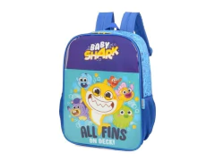 MOCHILA ESCOLAR DE COSTA BABY SHARK AZUL - Papelaria Visão