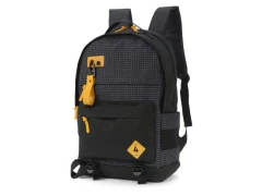 MOCHILA DE COSTA LAPTOP PRETO QUADRICULADO COM DETALHE AMARELO UP4YOU na internet