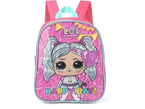 MOCHILA ESCOLAR DE COSTA PEQUENA LOL PINK E AZUL TIFANNY - comprar online