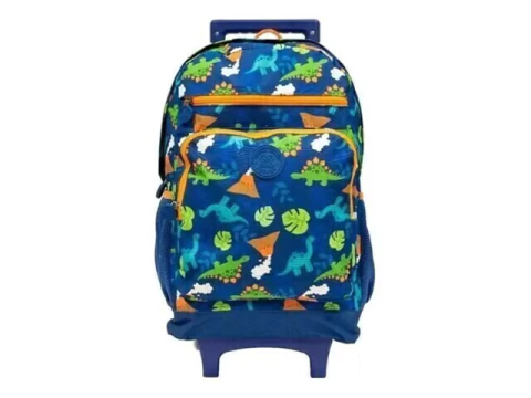 MOCHILA ESCOLAR DE CARRINHO COLLEGE DINO 16 GRANDE