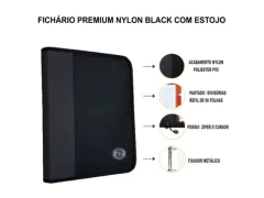 FICHARIO CADERNO UNIVERSITARIO ARGOLADO NYLON PRETO - Papelaria Visão