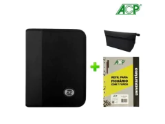 FICHARIO CADERNO UNIVERSITARIO ARGOLADO NYLON PRETO - loja online