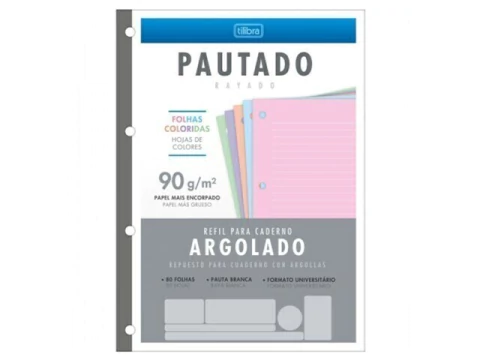 REFIL BLOCO DE FICHARIO UNIVERSITARIO COR 90G 80FLS - comprar online