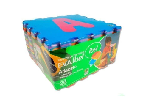 TAPETE EVA ALFABETO 26 PECAS 30CM X 30CM X 0,8CM