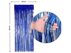 CORTINA METALIZADA DECORATIVA 1X2M AZUL - comprar online