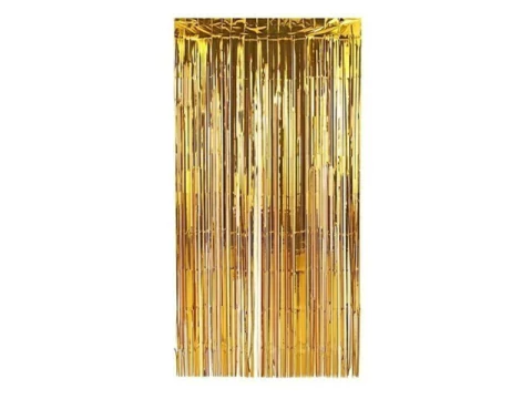 CORTINA METALIZADA DECORATIVA 1X2M DOURADO