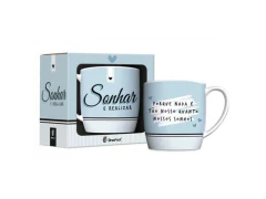 CANECA PORCELANA URBAN 300ML SONHAR E REALIZAR
