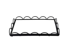 BANDEJA ARAMADO C ESPELHO RETANGULAR DECORATIVA BLACK 26X16X3,5CM