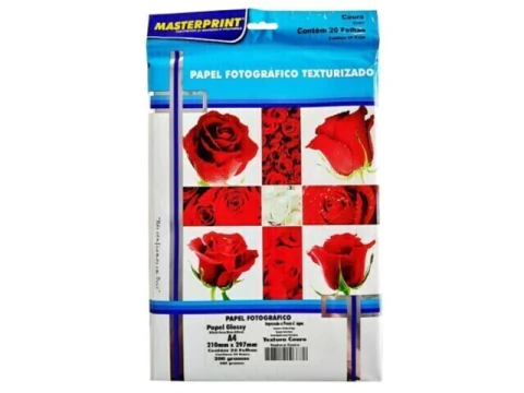 PAPEL FOTOGRAFICO MASTERPRINT COURO 200G A4 20FLS