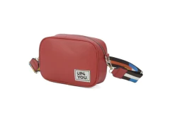 BOLSA FEMININA SINTETICA VERMELHO COM ALCA COLORIDA - comprar online