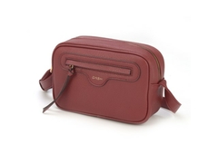 BOLSA FEMININA VINHO DE ZIPER FRANJA LISA - comprar online