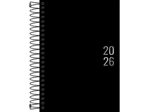AGENDA 2026 EXECUTIVA ESPIRAL NAPOLI M5 PRETA 12,9X18,7CM