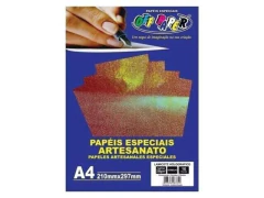 PAPEL LAMICOTE HOLOGRAFICO VERMELHO A4 250G 10FLS