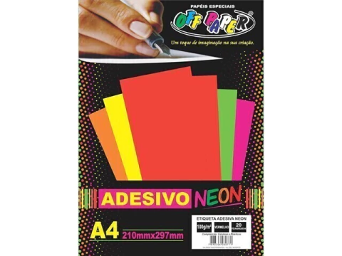 ETIQUETA ADESIVA NEON VERMELHO A4 20 FLS