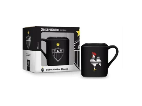 CANECA PORCELANA QUADRADA TIMES ATLETICO 220ML