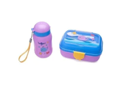 KIT LANCHEIRA FUNDO DO MAR GARRAFA PLASTICA 500ML + MARMITA