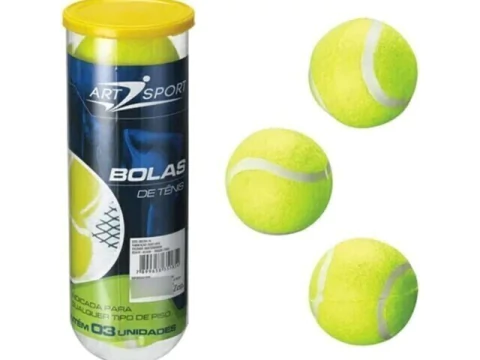 BOLA DE TENIS NO TUBO COM 3 UNIDADES