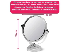 ESPELHO DUPLA FACE 18X13 COM SUPORTE GIRATORIO na internet