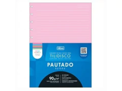 REFIL PARA CADERNO TILIDISCO UNIVERS COLORIDO PAUTA BRANCA 50FLS