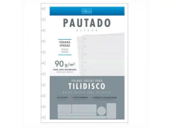 REFIL PARA CADERNO TILIDISCO UNIVERSITARIO CINZA PAUTA BRANCA 50FLS