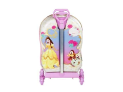 Imagem do MALA MOCHILA INFANTIL 3D DISNEY PRINCESAS BELA ROSA RODINHA TRIPLA