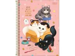 CADERNO DE 10 MATERIAS FEMININA PURRFEC CAT 160FLS C SORTIDAS - Papelaria Visão