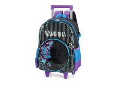 MOCHILA ESCOLAR DE CARRINHO WANDINHA PRETO COM ROXO - comprar online
