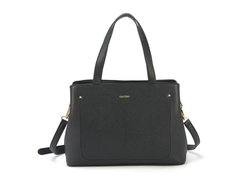 BOLSA FEM PRETA COM ALCA TRANSVERSAL E MAO