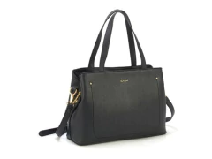 BOLSA FEM PRETA COM ALCA TRANSVERSAL E MAO - comprar online