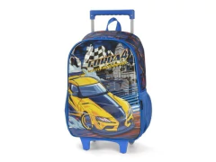 MOCHILA ESCOLAR DE CARRINHO FORCA 4 AZUL - comprar online