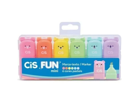 MARCA TEXTO MINI CIS FUN PASTEL COM 6 UNID