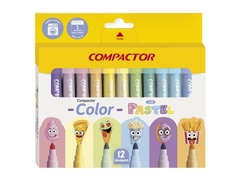 CANETA HIDR. COLOR PASTEL COM 12UNID COMPACTOR