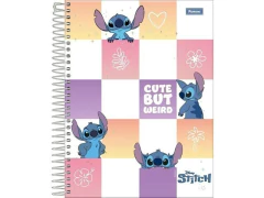 CADERNO COLEGIAL DE 10 MATERIAS 160FLS STITCH CP SORTIDOS - Papelaria Visão
