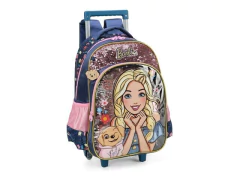 MOCHILA ESCOLAR DE CARRINHO AZUL BARBIE VETERINARIA - comprar online