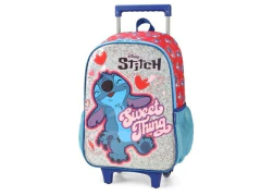 MOCHILA DE CARRINHO ESCOLAR INFANTIL STITCH VERMELHO - comprar online